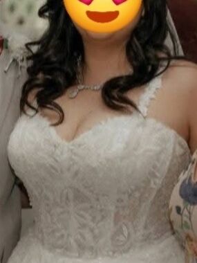 White Lace Strap Wedding Dress -